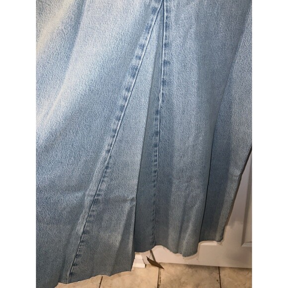 Reformation Skirt Womens 31 Blue Denim Tazz Maxi Raw Hem Modern Festival New - Picture 9 of 10